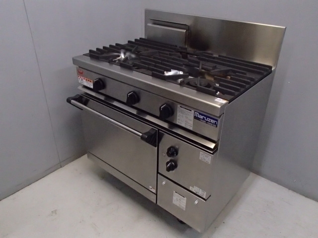 マルゼン RGR-0963D オーブン付ガステーブル '21年 - 中古厨房機器.net